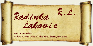 Radinka Laković vizit kartica